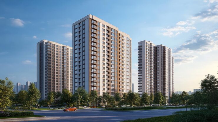 Representative render of 2 BHK apartment towers for Dharavi, Mumbai